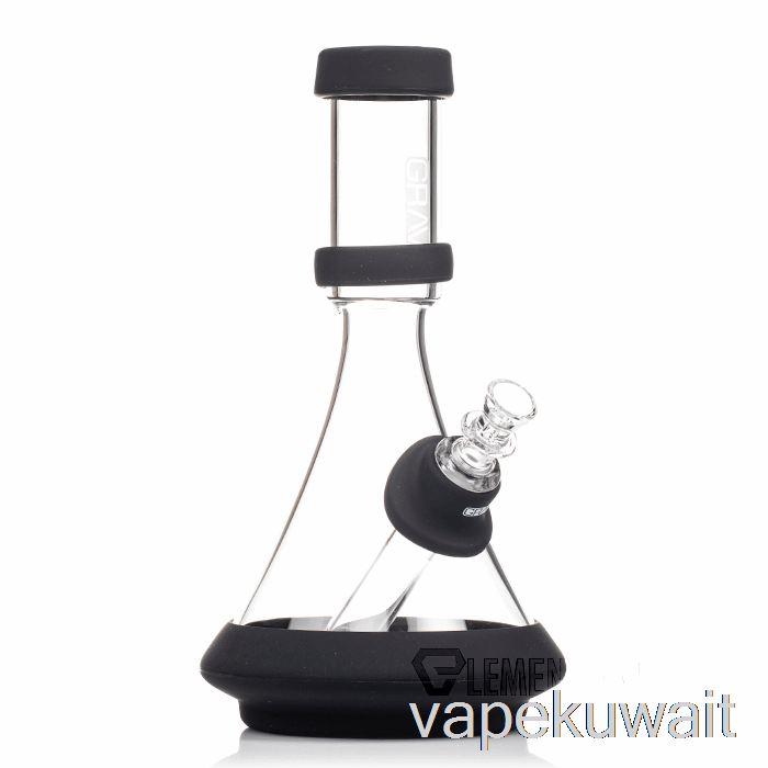 دورق Grav Deco مصنوع من السيليكون الشفاف + نظام Vape باللون الأسود